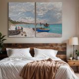 The Beach at Sainte Adresse canvas wall art in room setting 7