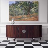 The Bodmer Oak Fontainebleau Forest canvas wall art in room setting 7