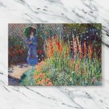 Rounded Flower Bed canvas artwork displayed on a marble background