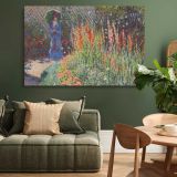 Rounded Flower Bed canvas wall art in room setting 4