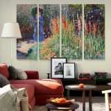 Rounded Flower Bed canvas wall art in room setting 5