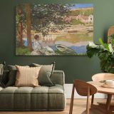 On the Bank of the Seine Bennecourt canvas wall art in room setting 4