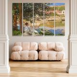 On the Bank of the Seine Bennecourt canvas wall art in room setting 5