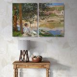 On the Bank of the Seine Bennecourt canvas wall art in room setting 6