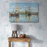 Ships Riding on the Seine at Rouen canvas wall art in room setting 5