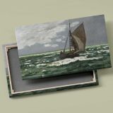 Seascape Storm canvas front and rear frame view
