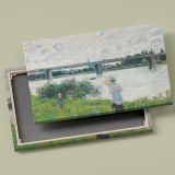 The Promenade with the Railroad Bridge Argenteuil canvas front and rear frame view