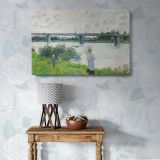 The Promenade with the Railroad Bridge Argenteuil canvas wall art in room setting 5