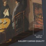 Interior after Dinner canvas texture and wrapped edge closeup