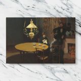 Interior after Dinner canvas artwork displayed on a marble background