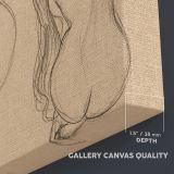 Two Studies of a Seated Nude canvas texture and wrapped edge closeup