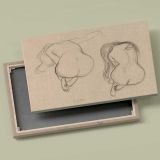 Two Studies of a Seated Nude canvas front and rear frame view