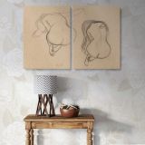 Two Studies of a Seated Nude canvas wall art in room setting 4