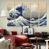 The Great Wave off Kanagawa canvas wall art in room setting 4