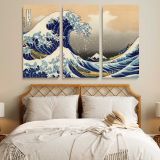 The Great Wave off Kanagawa canvas wall art in room setting 6
