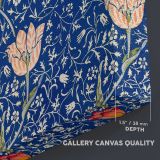 Medway Floral Pattern canvas texture and wrapped edge closeup