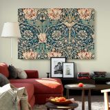 Honeysuckle Floral Pattern canvas wall art in room setting 4