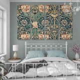 Honeysuckle Floral Pattern canvas wall art in room setting 7