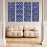 Eyebright Blue Botanical Pattern canvas wall art in room setting 4
