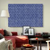 Eyebright Blue Botanical Pattern canvas wall art in room setting 5