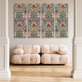 Snakeshead Floral Pattern canvas wall art in room setting 5