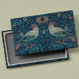 Birds and Foliage Pattern canvas front and rear frame view