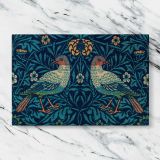 Birds and Foliage Pattern canvas artwork displayed on a marble background