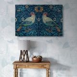 Birds and Foliage Pattern canvas wall art in room setting 4