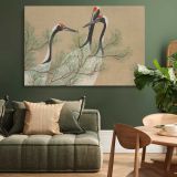 Cranes from Momoyogusa canvas wall art in room setting 4