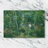 Edge of the Woods Near L Hermitage Pontoise canvas artwork displayed on a marble background