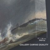 Eddystone Lighthouse canvas texture and wrapped edge closeup