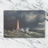 Eddystone Lighthouse canvas artwork displayed on a marble background