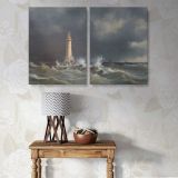 Eddystone Lighthouse canvas wall art in room setting 6