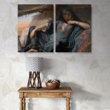 An Egyptian Pot Seller at Giza canvas wall art in room setting 4