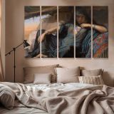 An Egyptian Pot Seller at Giza canvas wall art in room setting 7