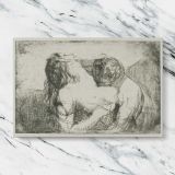 The Bite canvas artwork displayed on a marble background