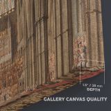 Gothic Cathedral Interior canvas texture and wrapped edge closeup