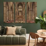 Gothic Cathedral Interior canvas wall art in room setting 4