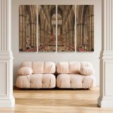 Gothic Cathedral Interior canvas wall art in room setting 5