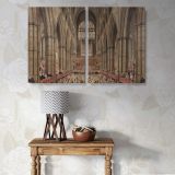 Gothic Cathedral Interior canvas wall art in room setting 6