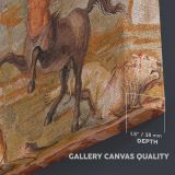 Ancient Centaur Mosaic canvas texture and wrapped edge closeup