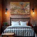 Ancient Centaur Mosaic canvas wall art in room setting 7