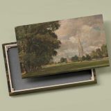 Salisbury Cathedral from Lower Marsh Close canvas front and rear frame view