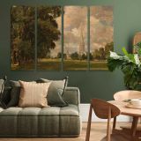 Salisbury Cathedral from Lower Marsh Close canvas wall art in room setting 3