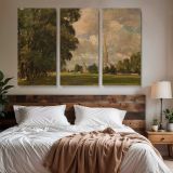 Salisbury Cathedral from Lower Marsh Close canvas wall art in room setting 7