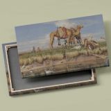 Camels on the Banks of the Nile canvas front and rear frame view