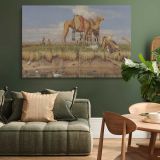 Camels on the Banks of the Nile canvas wall art in room setting 4