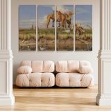 Camels on the Banks of the Nile canvas wall art in room setting 5