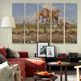Camels on the Banks of the Nile canvas wall art in room setting 6