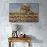 Camels on the Banks of the Nile canvas wall art in room setting 7